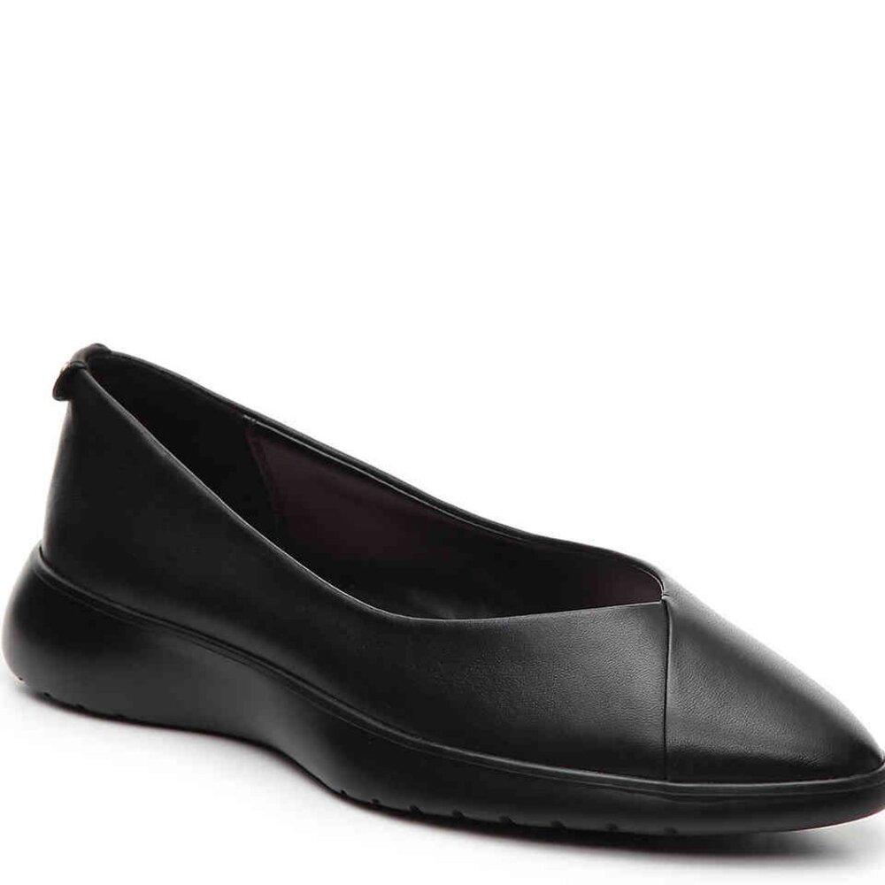 Taryn by Taryn Rose Devon Flat Nappa Black Slip On Comfort Size 7.5 B